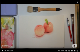 【水彩入门教程推荐】 盛夏的青柚的水果水彩绘